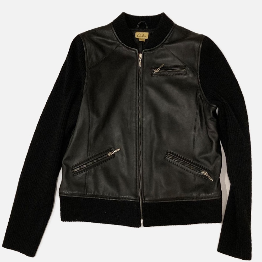 Caslon Black Leather Jacket